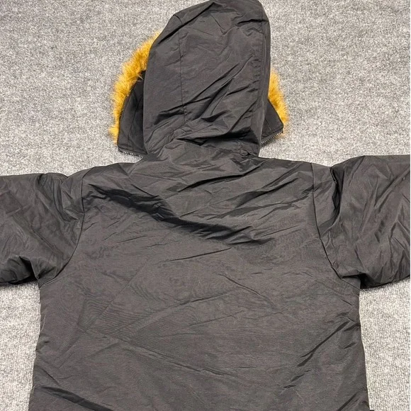 Vintage Jordan Craig Mens Black Hooded Parka Jacket Fur Trim Size 4XL Winter Y2K